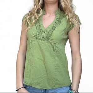 HeartSoul Olive Ruffled Blouse